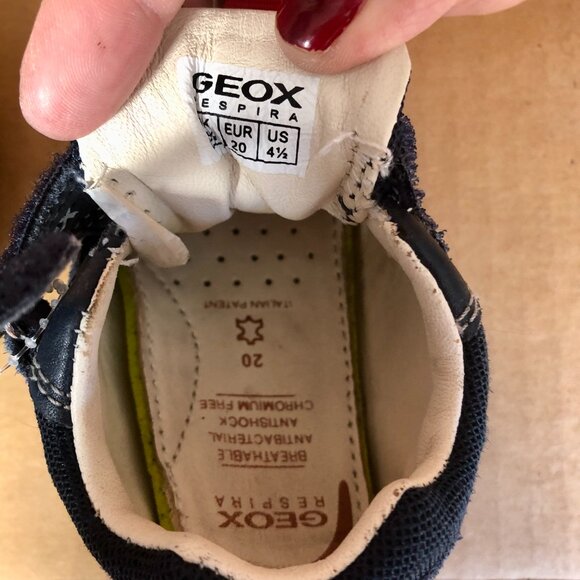 Geox Respira Toddler Breathable Sneakers EU 20 / US 4.5 Navy Red Detail - Picture 7 of 10